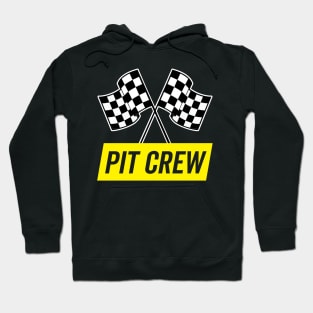 Yellow Italic Pit Crew for Racing Party Costume Hoodie